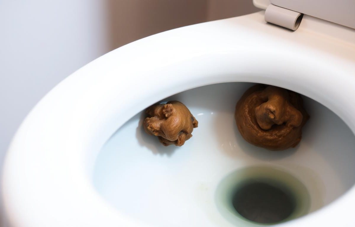 why is my poop sticking to the toilet